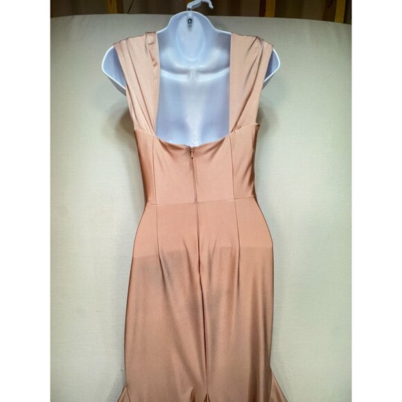 Cynthia & Sahar Women's Bridesmaid Maxi Dress Side Slit Size XS Pink Sleeveless - Picture 12 of 16